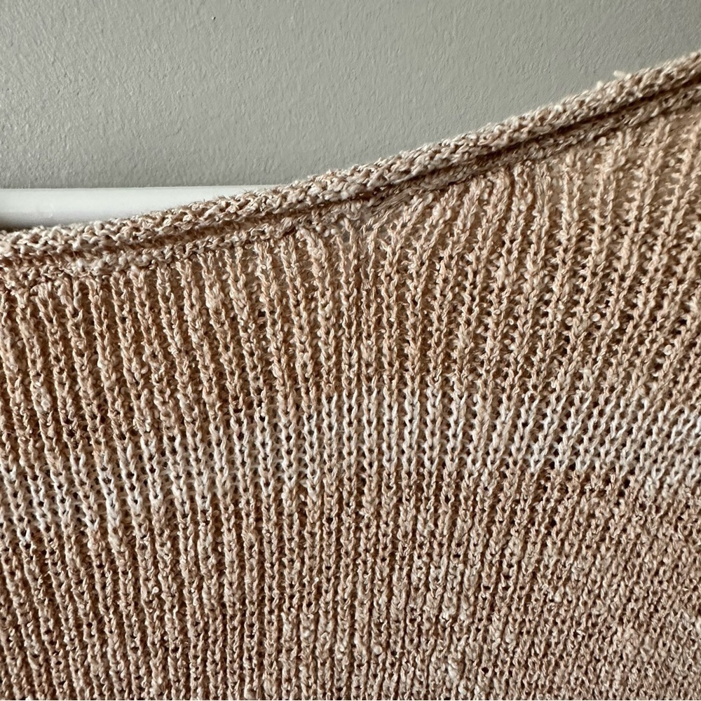 Free People Shipping News Oversized Tunic Sweater Women L Beige Tan Cozy Beachy - Picture 11 of 15